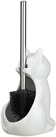WENKO Cat Toilet Brush Holder Ceramic White 1