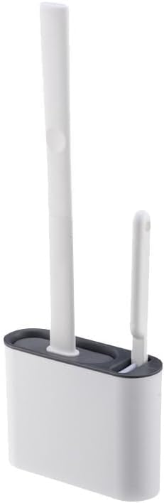 WULI Gray Silicone Toilet Brush with Holder Set