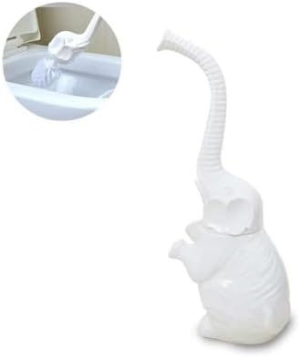 AORTULL Toilet Brush Set with Ceramic Holder and Elephant Design
