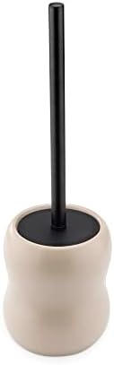Navaris Toilet Brush Ceramic Holder Set - Beige 1