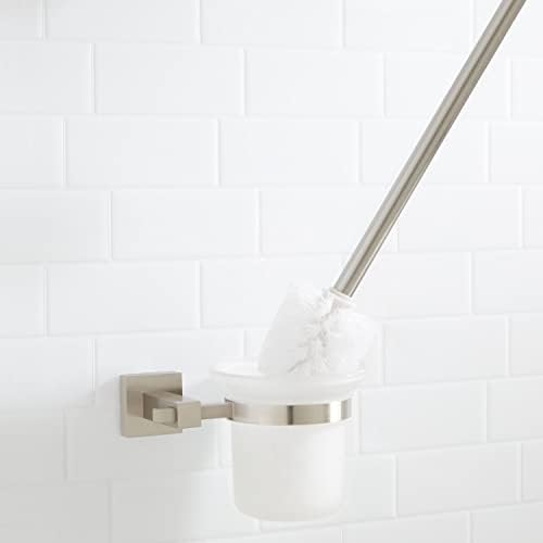 Signature Hardware Albury Wall-Mount Toilet Brush Holder - Brushed Nickel