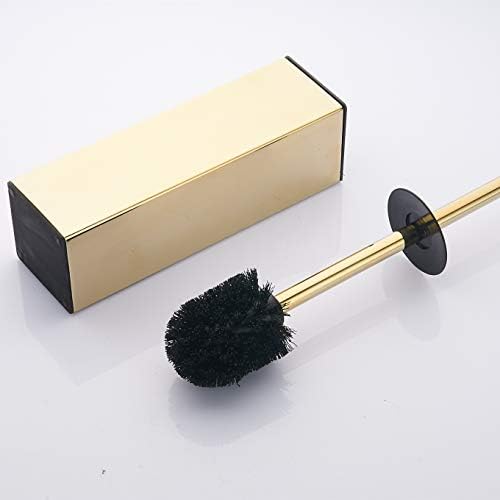 BGL Gold Toilet Brush with Holder - 304 Stainless Steel Space Saving Deep Cleaning