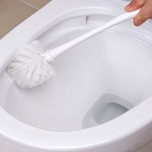 YQBUER Toilet Brush with Holder and Dredge - White Deep Cleaning Kit