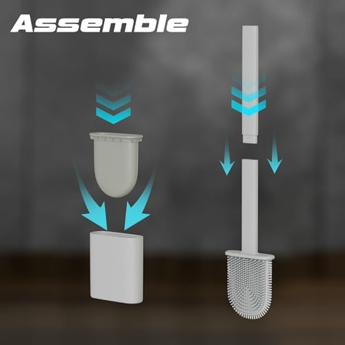 HygieX Silicone Toilet Brush Set with Holder