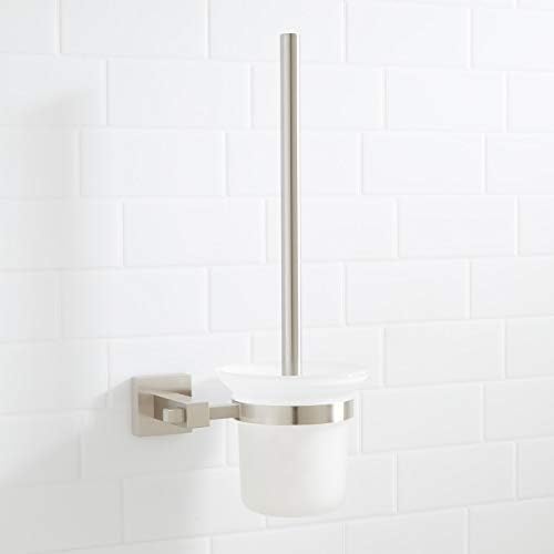 Signature Hardware Albury Wall-Mount Toilet Brush Holder - Brushed Nickel