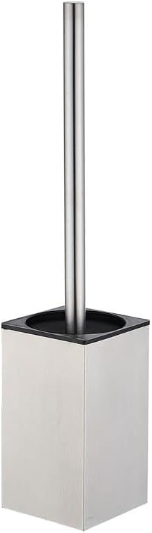 Freestanding Toilet Brush with Holder Set Stainless Steel Brushed Silver