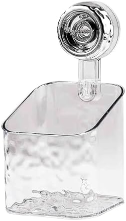 Clear Shower Caddy with Suction Cups and Rose Gold Fittings