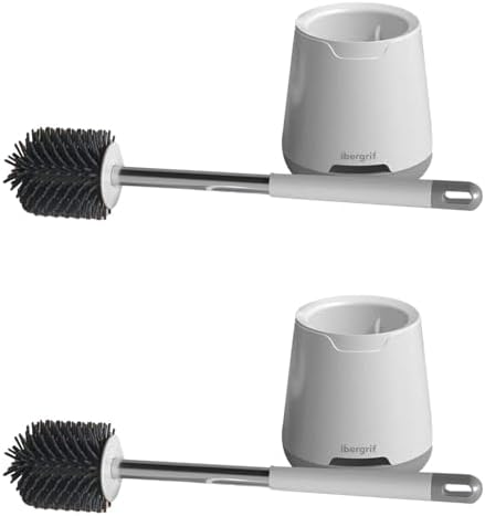 Nkmujil Toilet Brush Holder Set - Drip-Free Slip-Resistant
