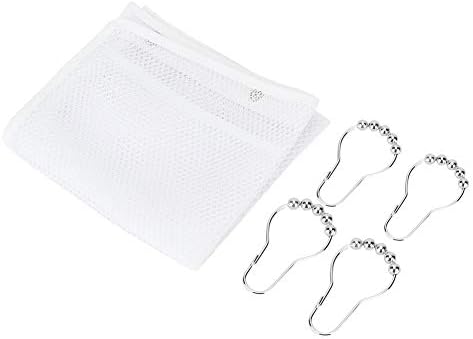 Hanging Mesh Shower Organizer with S Shaped Hook White