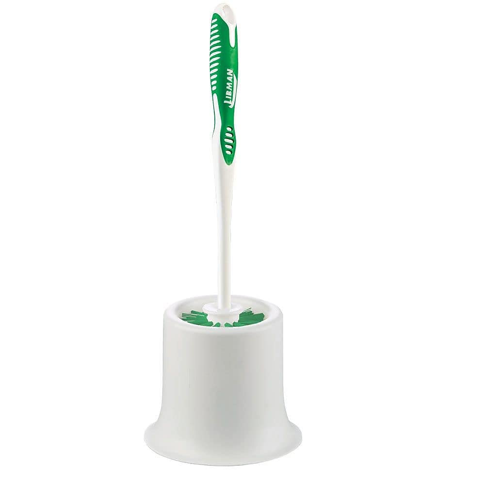 Libman Commercial 34 Toilet Brush Set with Caddy Green White Pack of 4