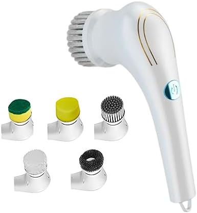 ZZ LIFE 5-in-1 Electric Scrubber with 5 Replaceable Heads