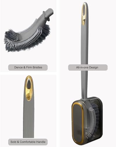 NEWBOVIK Under-Rim Toilet Brush with Holder Set