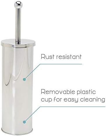 Zenna Home Toilet Brush Holder Set with Stainless Steel Brush