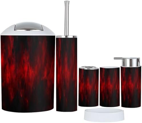 Boho Marbled Bathroom Accessory Set 6 Piece 1