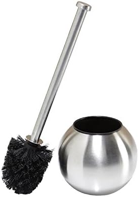 Bath Bliss Globe Design Toilet Brush Holder in Stainless Steel 1