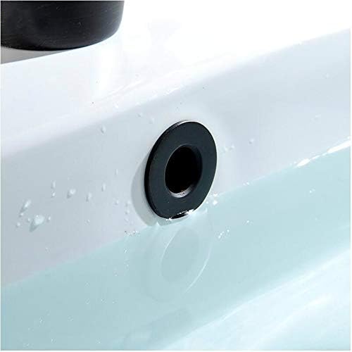 WIRFFND Sink Basin Trim Overflow Cover Brass Insert 2 PCS Matte Black