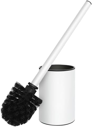 QL Toilet Brush and Holder Stainless Steel Toilet Brush with Quick Drying Design White