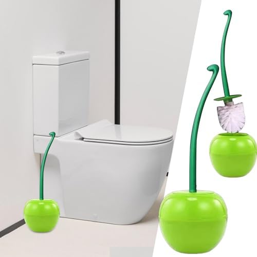 Red Cherry Toilet Brush with Wall Mount Holder