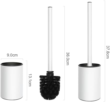 QL Toilet Brush and Holder Stainless Steel Toilet Brush with Quick Drying Design White