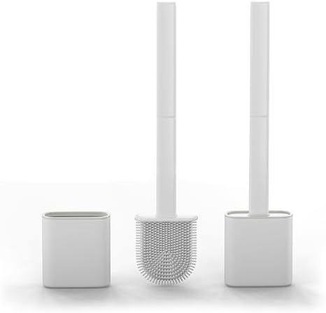 HygieX Silicone Toilet Brush Set with Holder