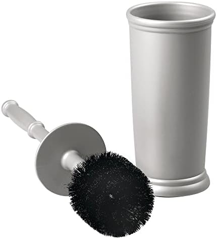 mDesign Modern Toilet Brush and Plunger Set with Holder - Gray