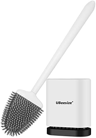 UBeesize Toilet Brush with Silicone Bristles and Quick-Drying Holder