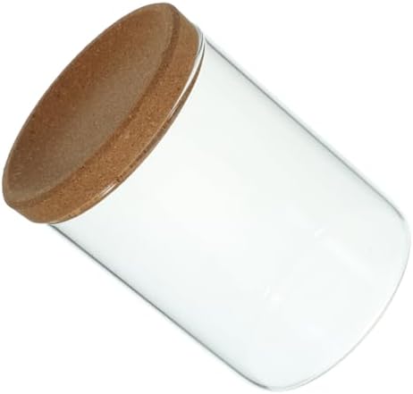 BIUDECO Cotton Pad Dispenser with Glass Bamboo Holder