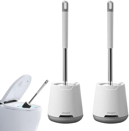 Nkmujil Toilet Brush Holder Set - Drip-Free Slip-Resistant