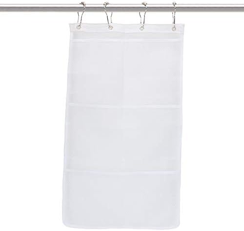 Hanging Mesh Shower Organizer with S Shaped Hook White