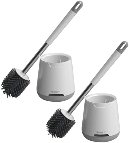 Nkmujil Toilet Brush Holder Set - Drip-Free Slip-Resistant