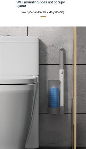 Wall Mounted Toilet Brush Holder with 42 Refills Dark Green