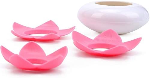 2-Pack Lotus Flowers Cotton Swab Holder Green Pink