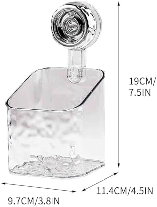 Clear Shower Caddy with Suction Cups and Rose Gold Fittings