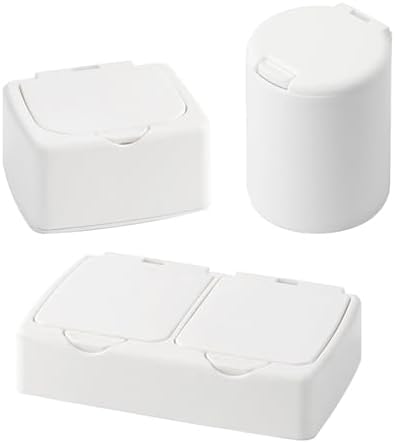 3pcs Cosmetic Cotton Pad Holder Set with Lid and Wide Mouth