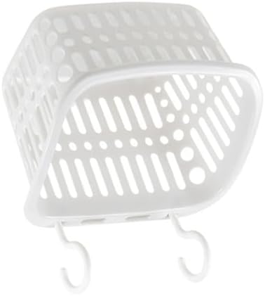 Fdit Plastic Shower Basket with Draining Holes White