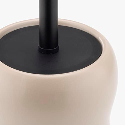Navaris Toilet Brush Ceramic Holder Set - Beige 1
