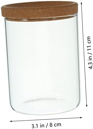 BIUDECO Cotton Pad Dispenser with Glass Bamboo Holder
