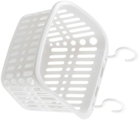 Fdit Plastic Shower Basket with Draining Holes White