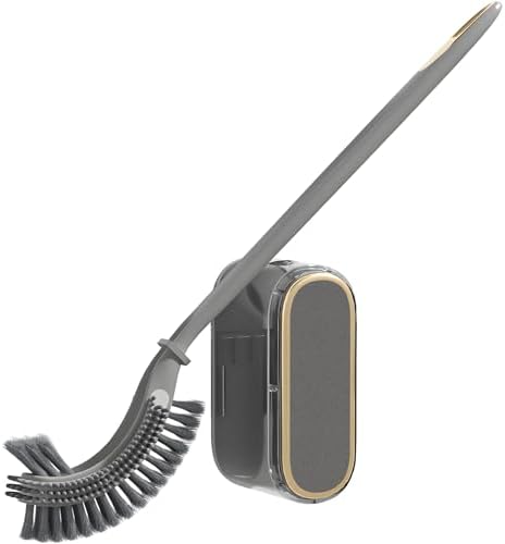 NEWBOVIK Under-Rim Toilet Brush with Holder Set