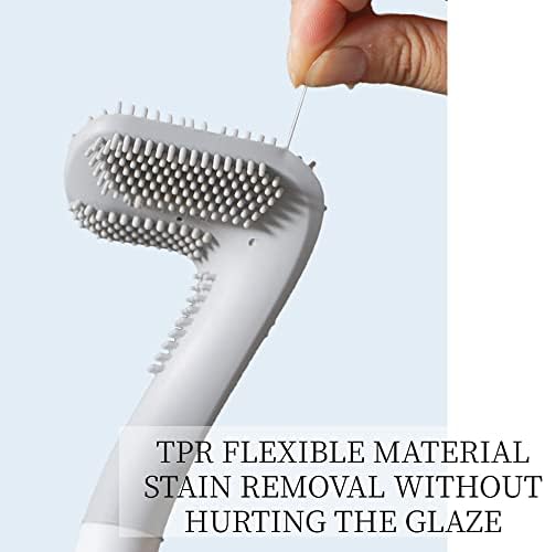 MASTERDUAN Toilet Brush and Holder Set with Flexible Silicone Bristles