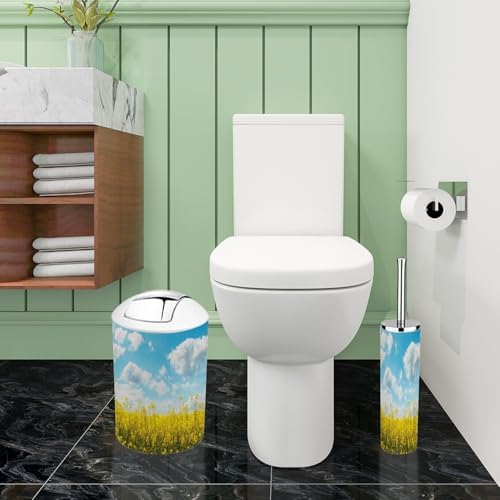 Boho Yellow Bath Accessory Set with 6 Pieces