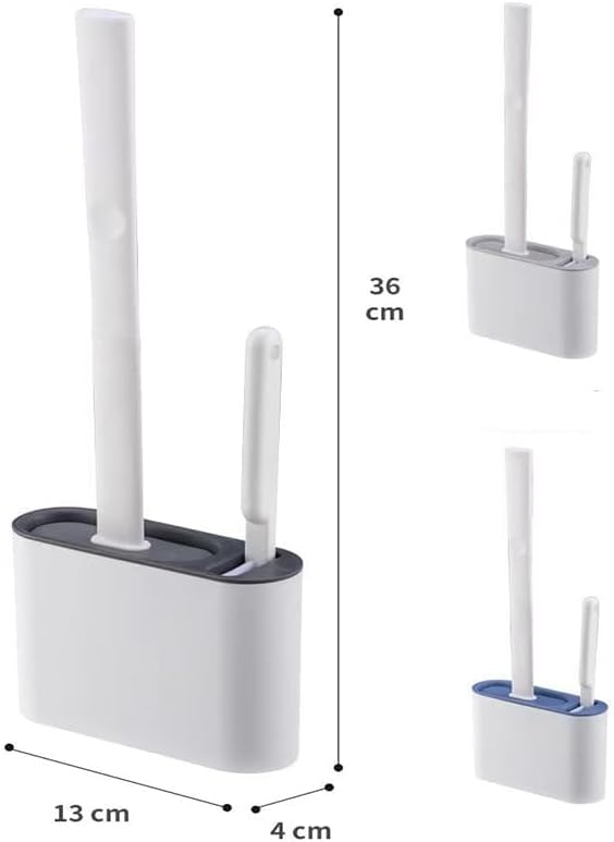WULI Gray Silicone Toilet Brush with Holder Set