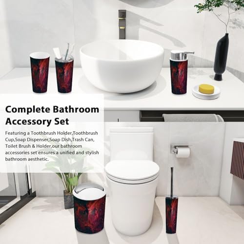 TRANQDEHOM 6 Piece Boho Bathroom Accessories Set