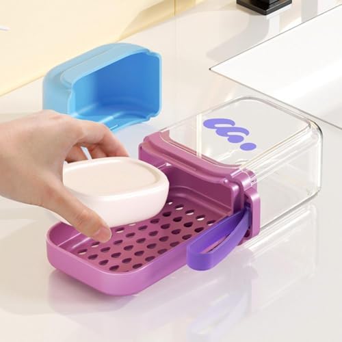 Portable Travel Mini Soap Box with Drain and Leak-Proof Lid