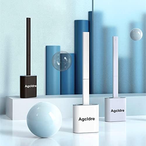 Agcldre Toilet Brush with Holder Set Black Gray