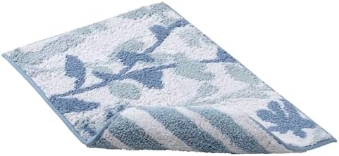 IZOD Cotton Bath Mat - Floral Design Mystic Blue 20 x 30