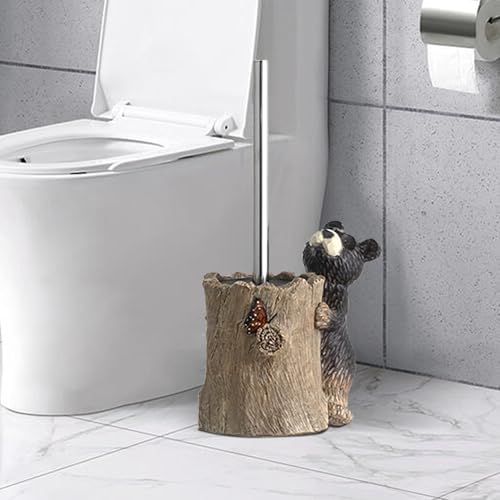 Black Bear Toilet Brush Holder Set 1