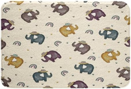 Manfei Cartoon Elephant Kids Bath Mat 16x24 Inches