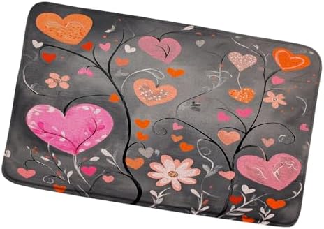 ZZYSKS Valentine Bath Mat 16x24 Inch Pink Love Hearts