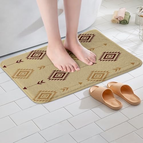 Jejeloiu Kids Brown Boho Bath Rug 16x24
